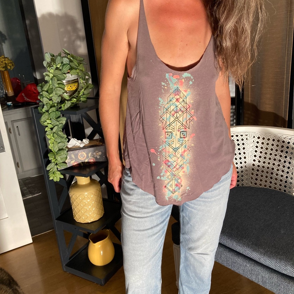 Brown Graphic Relaxed Camisole